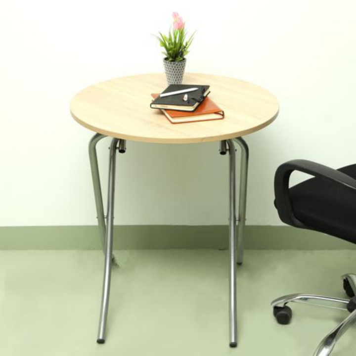 Round Table - Sonoma Design - Portable Dining Table - Metal Legs 90cm