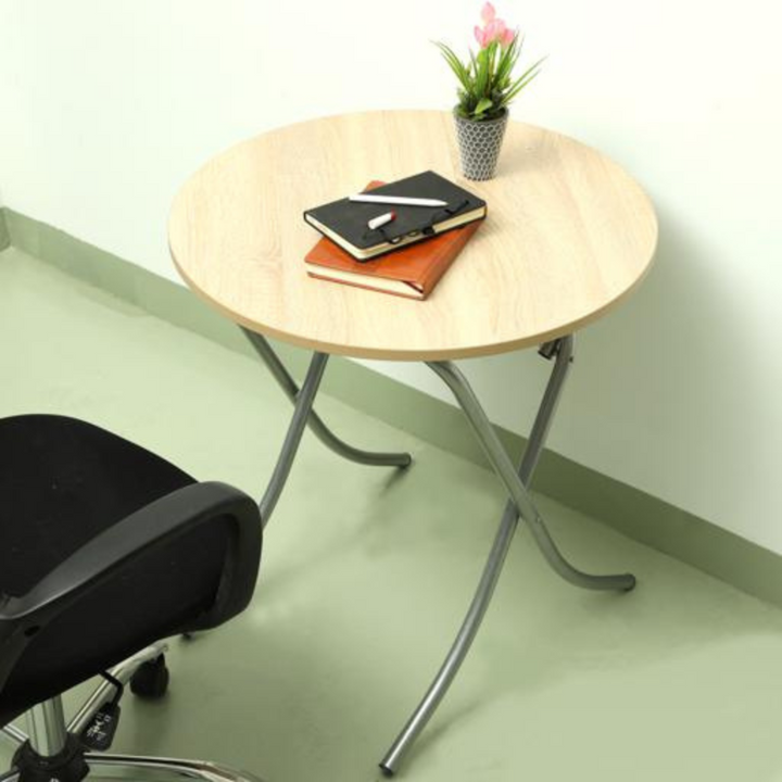 Round Table - Sonoma Design - Portable Dining Table - Metal Legs 90cm