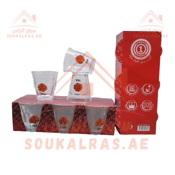 Set of 6 Heat & Shock-Resistant Tea Chai Cups - 100ml | Souk Al Ras