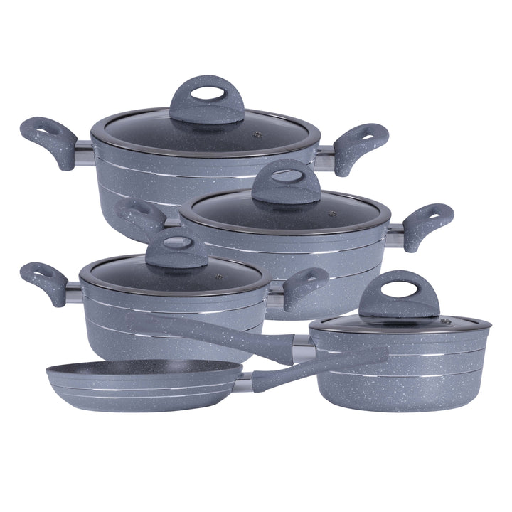 Smart Forged Aluminium Cookware Set in Grey 9Piece