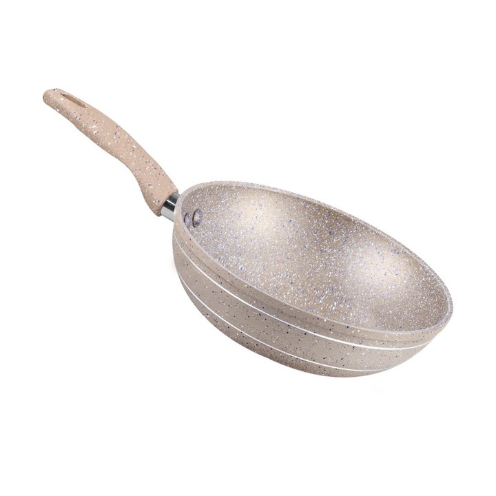 Smart Wok Pan with Durable Marble Coating - High-Quality Forged Aluminium Construction 26cm