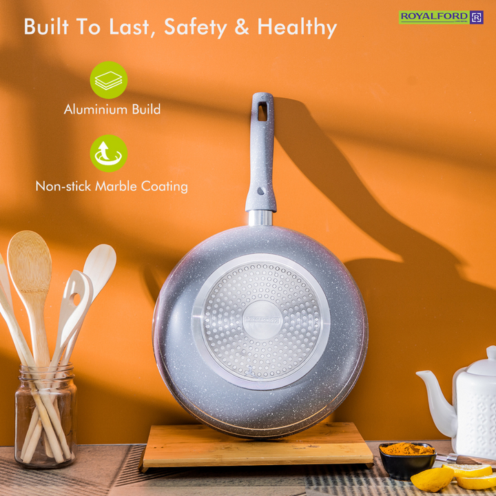 Smart Wok Pan with Durable Marble Coating 26Cm