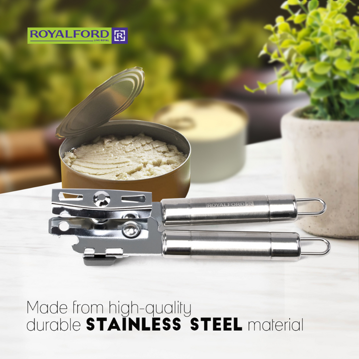 Stainless Steel Can Opener with Tube Handle Steel 3In1 Versatile