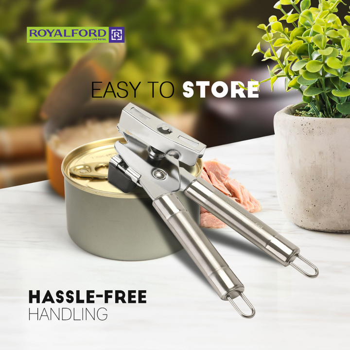 Stainless Steel Can Opener with Tube Handle Steel 3In1 Versatile