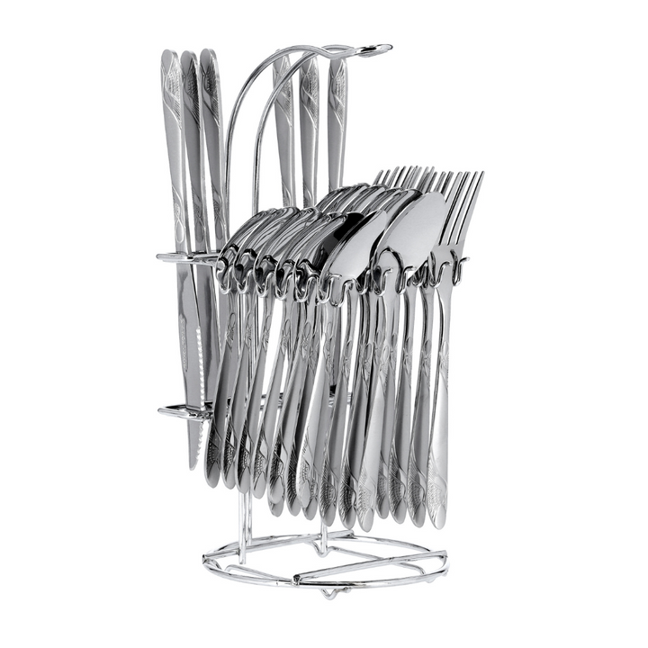 Stainless Steel Cutlery Set, Durable & Compact Design 24Pcs