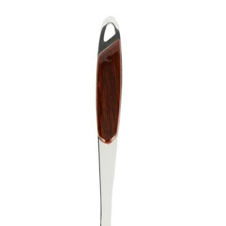 Stainless Steel Skimmer with Wooden Finish Handle - Slotted Skimmer Spoon