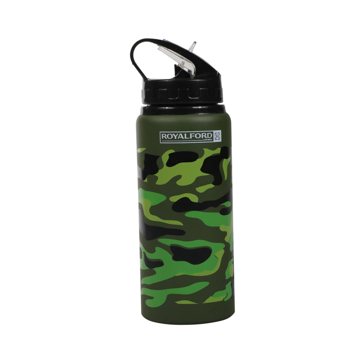 Stainless Steel Sports Bottle - Reusable Wide Mouth with Hanging Clip 600ml