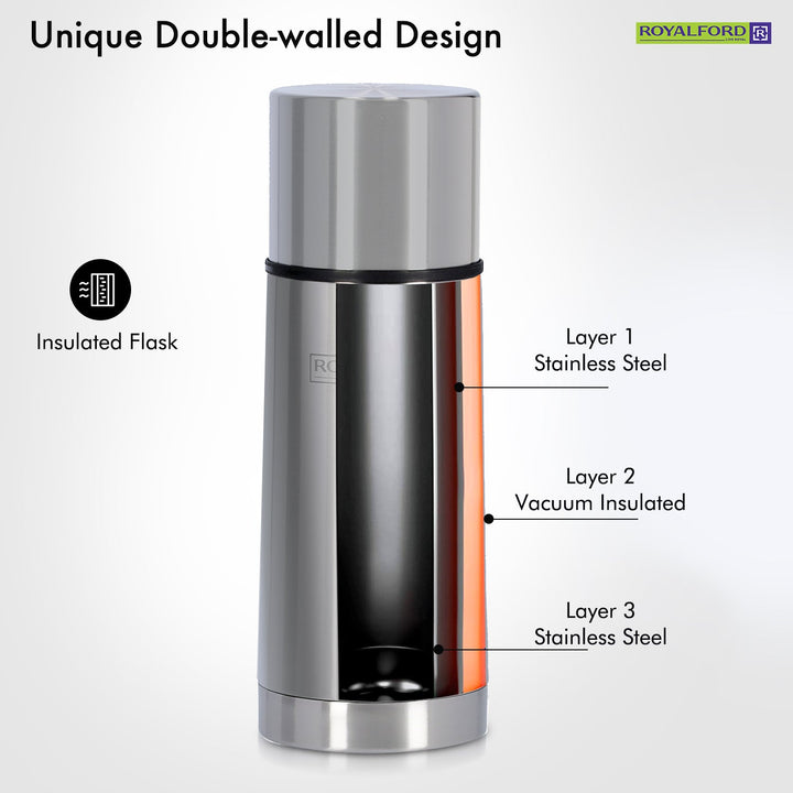 Stainless Steel Vacuum Flask - Heat Insulated Thermos 350ml