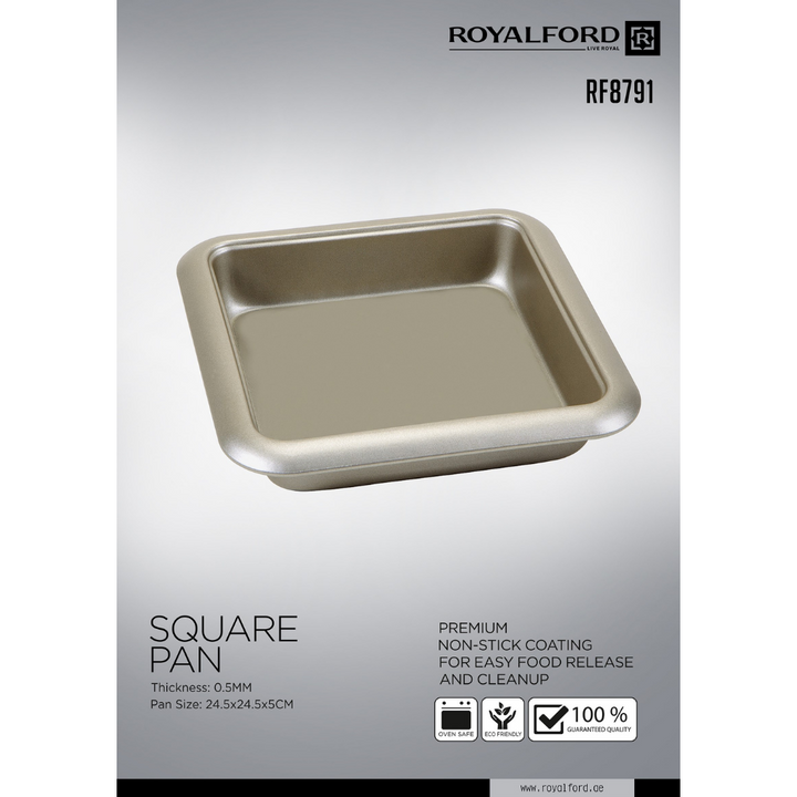 Steel Square Cake Pan - Non-Stick Baking Tin 20cm