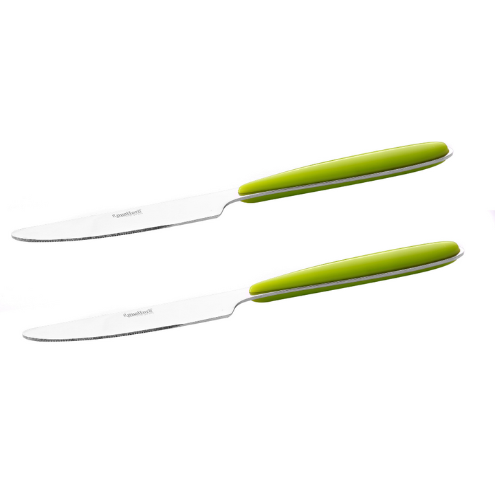 Tab Knife- Green & Silver - Stainless Steel 2 Piece