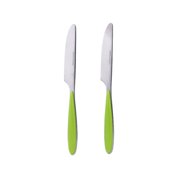 Tab Knife- Green & Silver - Stainless Steel 2 Piece