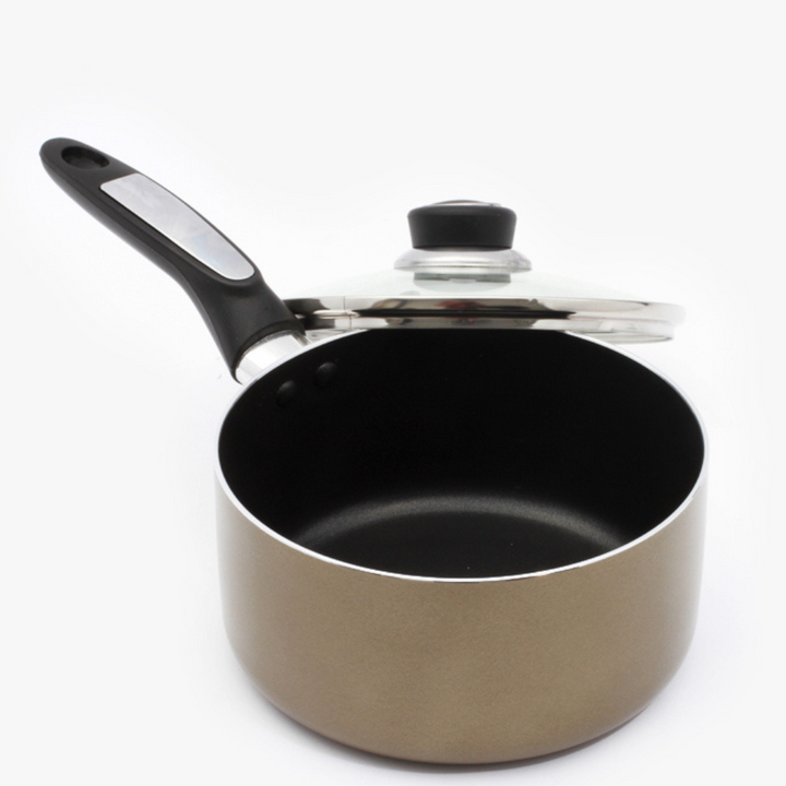 Toughened Glass Lid Saucepan, Stylish Design, PFOA Free 18Cm