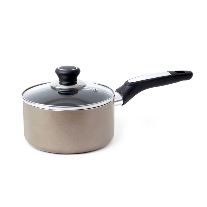 Toughened Glass Lid Saucepan, Stylish Design, PFOA Free 18Cm