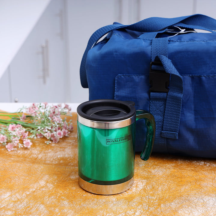 Travel Mug - Coffee Green Mug Tumbler with Handle and Lid 