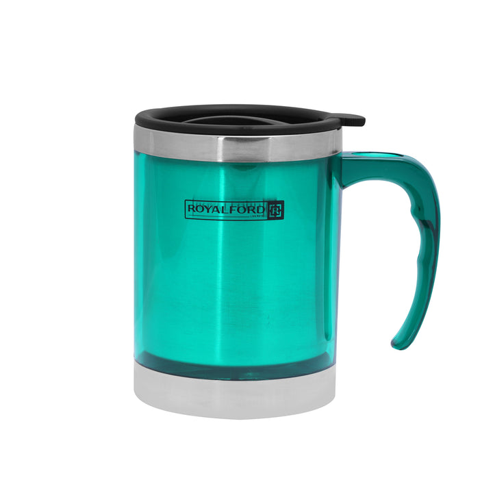 Travel Mug - Coffee Green Mug Tumbler with Handle and Lid 