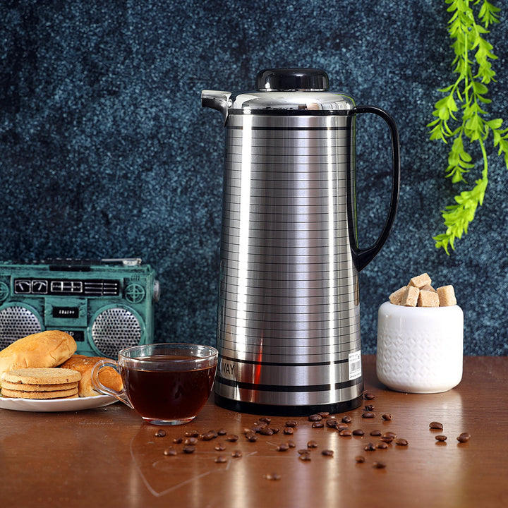 Vacuum Flask - Silver & Black 