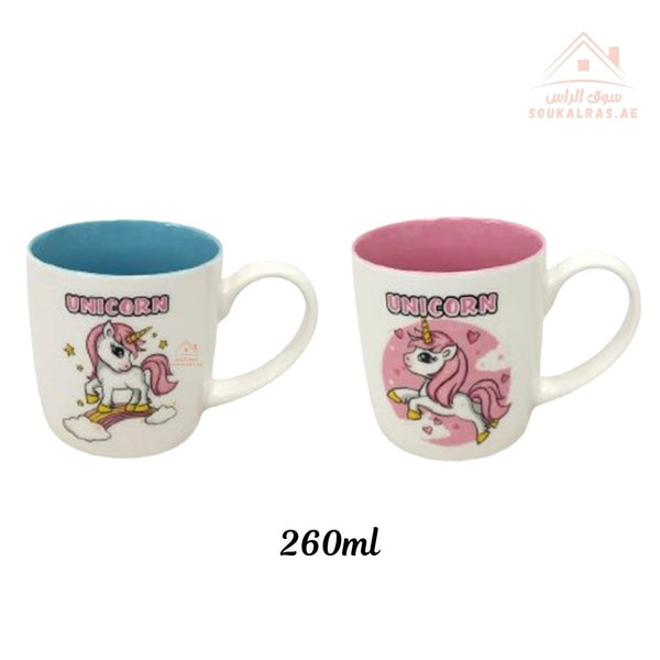كوب يونيكورن من فينيس | 260ML سيراميك | تصميم لطيف | ألوان متعددة | مناسب للقهوة، الشاي أو الشوكولاتة الساخنة