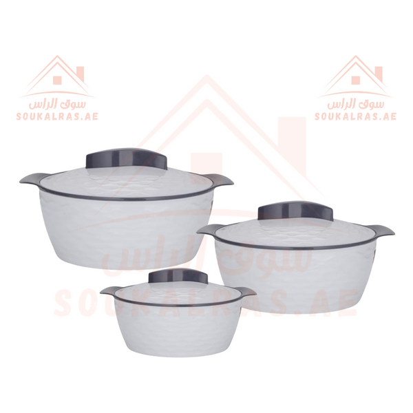 Wave Design Hot Pot Set of 3 Pcs (1L-2L-3L) in Grey