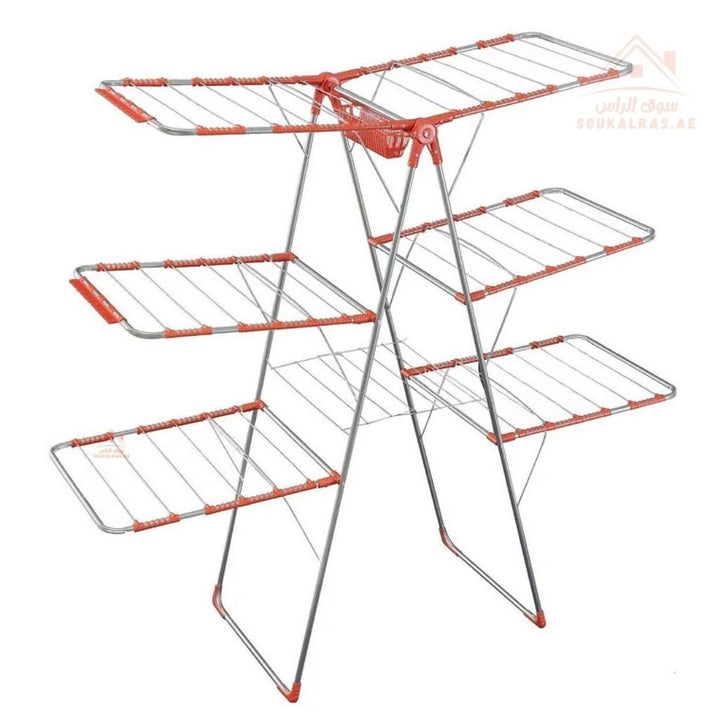 Abelia 3 - Tier Laundry Drying Rack| Durable steel with rust - resistant coating| 60x165 CM | Foldable | Made in Turkey - Souk Al Ras