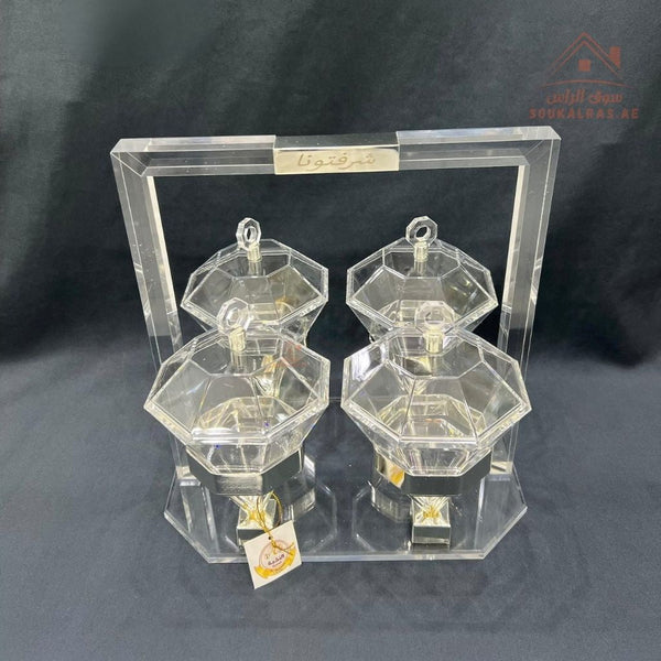Acrylic Luxury Serving Set | Premium Acrylic Display | Dates, Sweets & Dry Fruit Stand | Multiple Colors| Perfect for presenting dates, chocolates, nuts, and sweets - Souk Al Ras