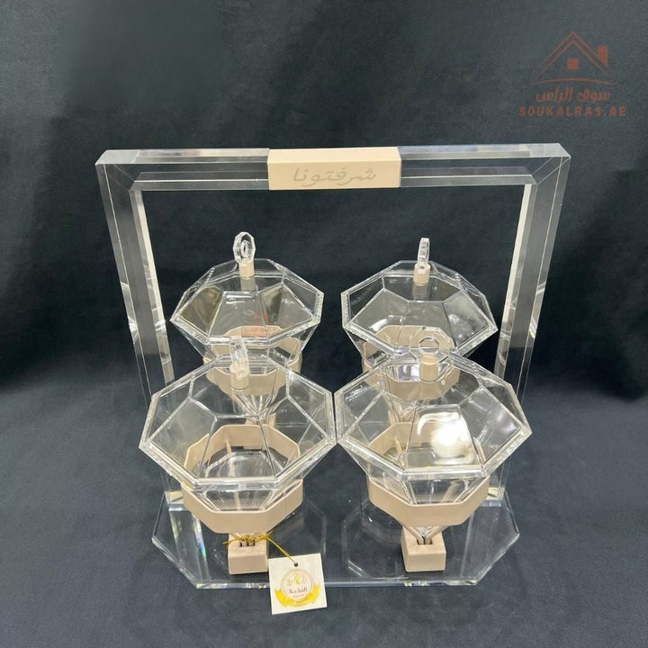 Acrylic Luxury Serving Set | Premium Acrylic Display | Dates, Sweets & Dry Fruit Stand | Multiple Colors| Perfect for presenting dates, chocolates, nuts, and sweets - Souk Al Ras