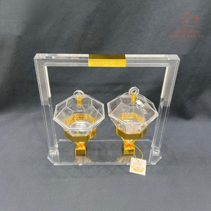 Acrylic Luxury Serving Set | Premium Acrylic Display | Dates, Sweets & Dry Fruit Stand | Multiple Colors| Perfect for presenting dates, chocolates, nuts, and sweets - Souk Al Ras