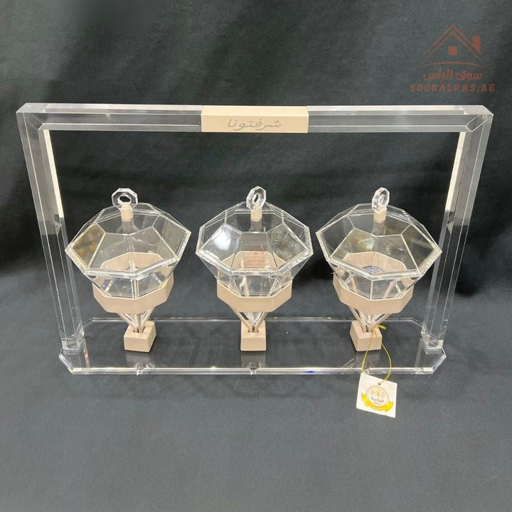 Acrylic Luxury Serving Set | Premium Acrylic Display | Dates, Sweets & Dry Fruit Stand | Multiple Colors| Perfect for presenting dates, chocolates, nuts, and sweets - Souk Al Ras
