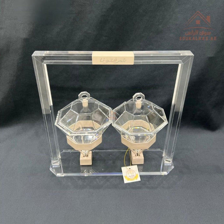 Acrylic Luxury Serving Set | Premium Acrylic Display | Dates, Sweets & Dry Fruit Stand | Multiple Colors| Perfect for presenting dates, chocolates, nuts, and sweets - Souk Al Ras