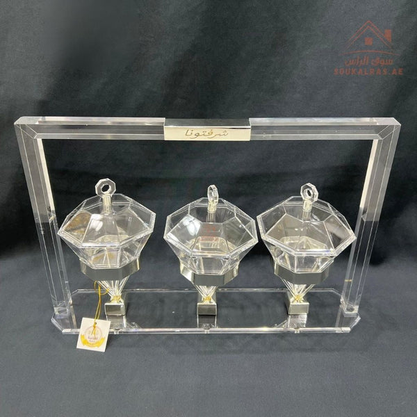 Acrylic Luxury Serving Set | Premium Acrylic Display | Dates, Sweets & Dry Fruit Stand | Multiple Colors| Perfect for presenting dates, chocolates, nuts, and sweets - Souk Al Ras