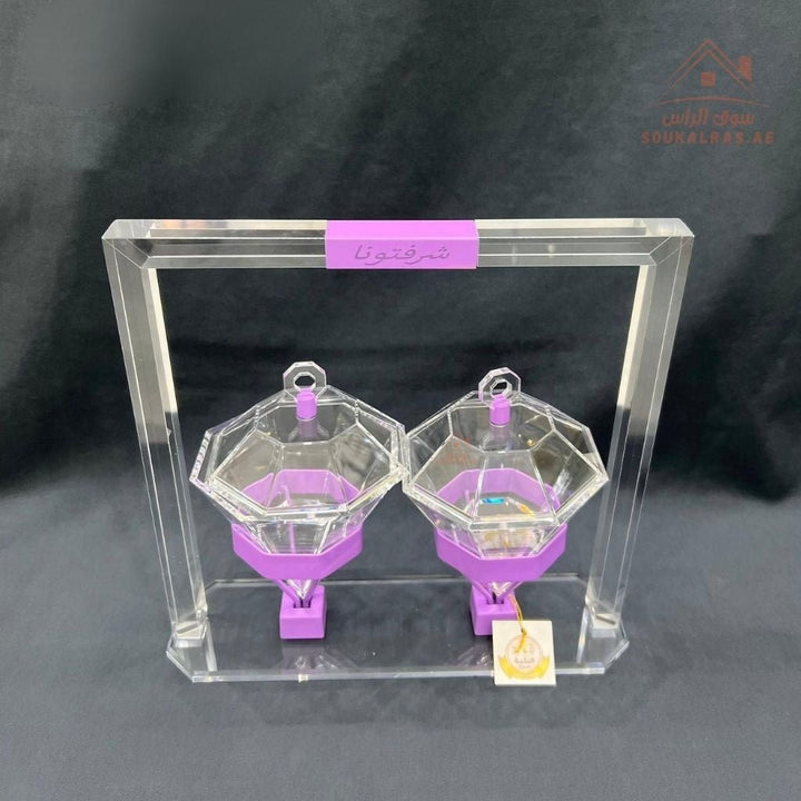 Acrylic Luxury Serving Set | Premium Acrylic Display | Dates, Sweets & Dry Fruit Stand | Multiple Colors| Perfect for presenting dates, chocolates, nuts, and sweets - Souk Al Ras