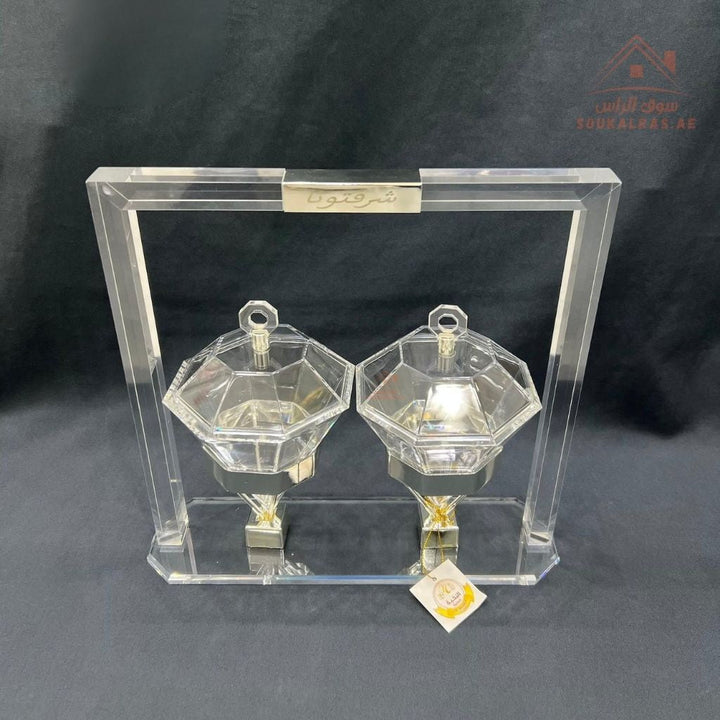 Acrylic Luxury Serving Set | Premium Acrylic Display | Dates, Sweets & Dry Fruit Stand | Multiple Colors| Perfect for presenting dates, chocolates, nuts, and sweets - Souk Al Ras