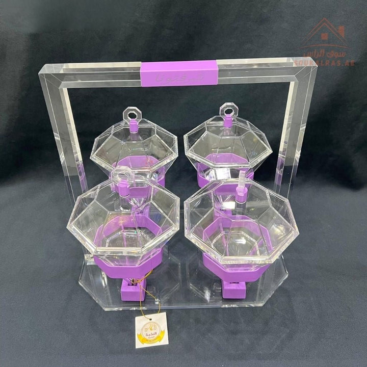 Acrylic Luxury Serving Set | Premium Acrylic Display | Dates, Sweets & Dry Fruit Stand | Multiple Colors| Perfect for presenting dates, chocolates, nuts, and sweets - Souk Al Ras