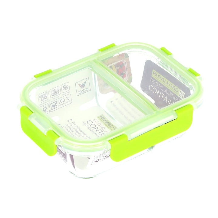 Air Tight Food Container - Clear & Green 640ml - Souk Al RasFood Storage Containers