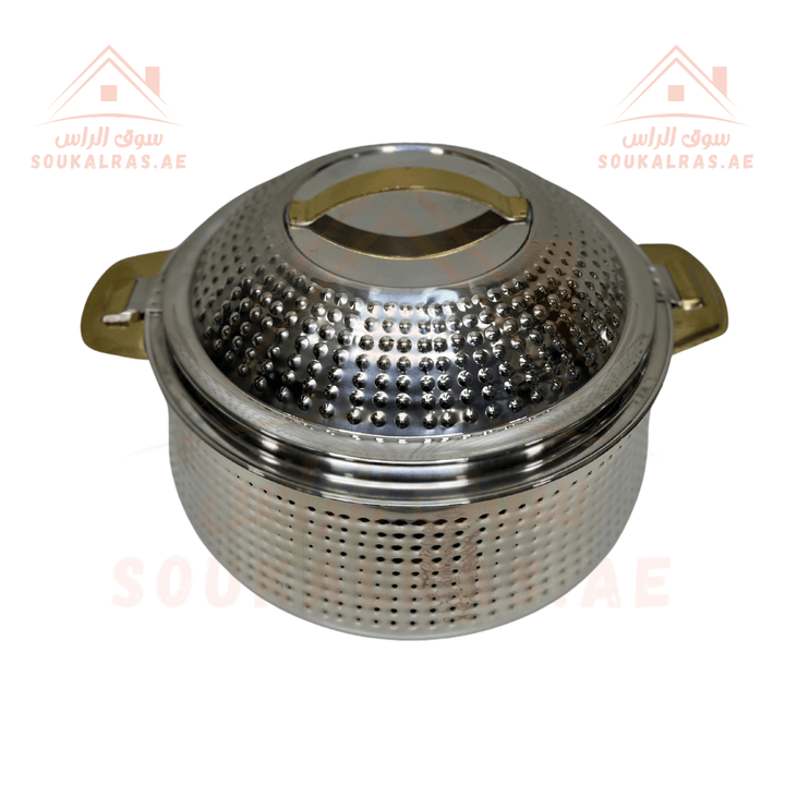 Al Jamil Thermal Insulated Casserole Hot Pot Set | Stainless Steel Food Warmers Set of 3 (4L, 6L, 8L) - Souk Al RasHot Pot & Casserole
