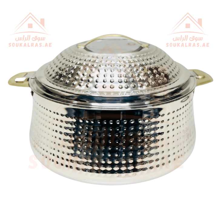 Al Jamil Thermal Insulated Casserole Hot Pot Set | Stainless Steel Food Warmers Set of 3 (4L, 6L, 8L) - Souk Al RasHot Pot & Casserole