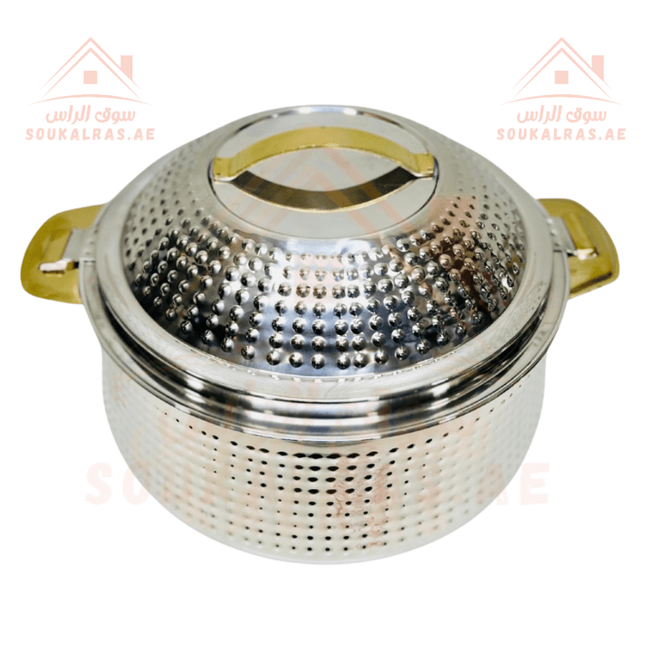 Al Jamil Thermal Insulated Casserole Hot Pot Set | Stainless Steel Food Warmers Set of 3 (4L, 6L, 8L) - Souk Al RasHot Pot & Casserole
