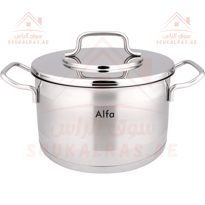 Alfa 9 - Piece Premium 18/10 Stainless Steel Cookware Set | perfect for versatile cooking | Made in Türkiye - Souk Al Ras