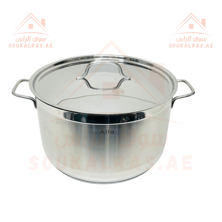 Alfa Casserole | 20cm 18/10 Stainless Steel Cookware | 3 - Year Warranty | Premium Quality Kitchen Pot | Made in Turkey - Souk Al RasCookware Sets