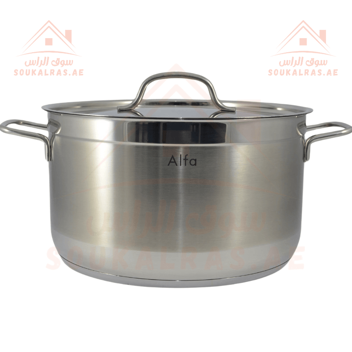 Alfa Casserole | 28cm 18/10 Stainless Steel Cookware | Premium Quality Kitchen Pot | Made in Turkey - Souk Al RasCookware Sets