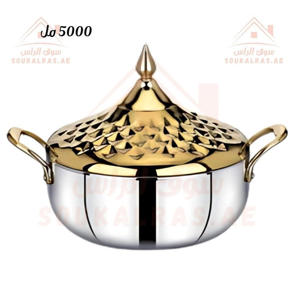 Alia 5000ml Gold Stainless Steel Hot Pot | Elegant Insulated Casserole | Keeps Food Hot & Fresh - Souk Al Ras