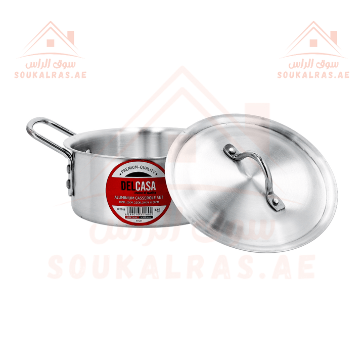 Aluminium Casserole Set of 10 - Multipurpose Cookware Stock Pot (18cm,20cm, 22cm, 24cm, 26cm) - Souk Al RasCookware Sets