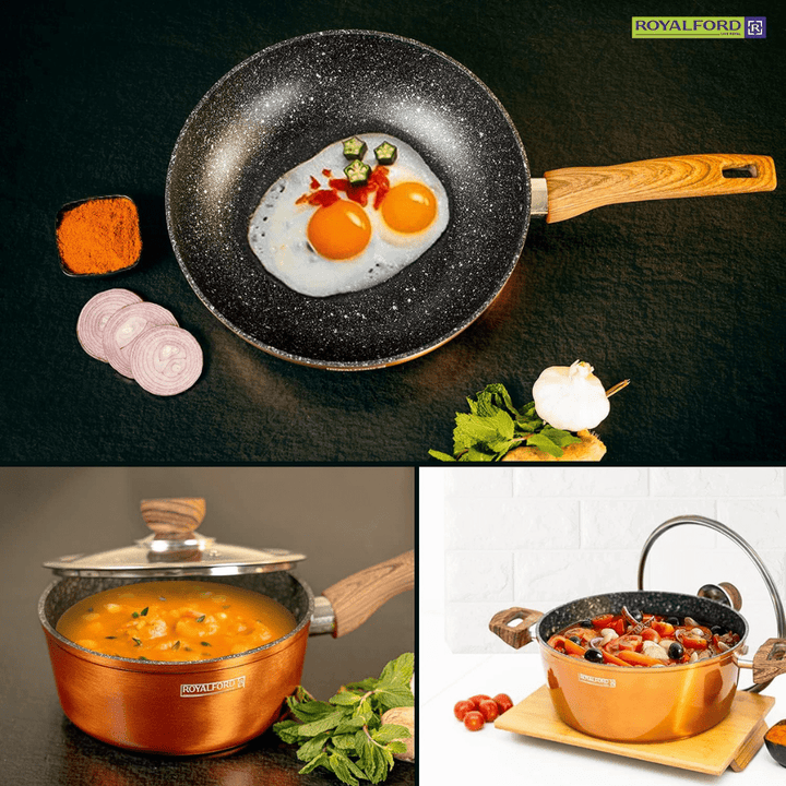 Aluminium Cookware Set - Granite Coating 10Pcs - Souk Al RasCookware Sets