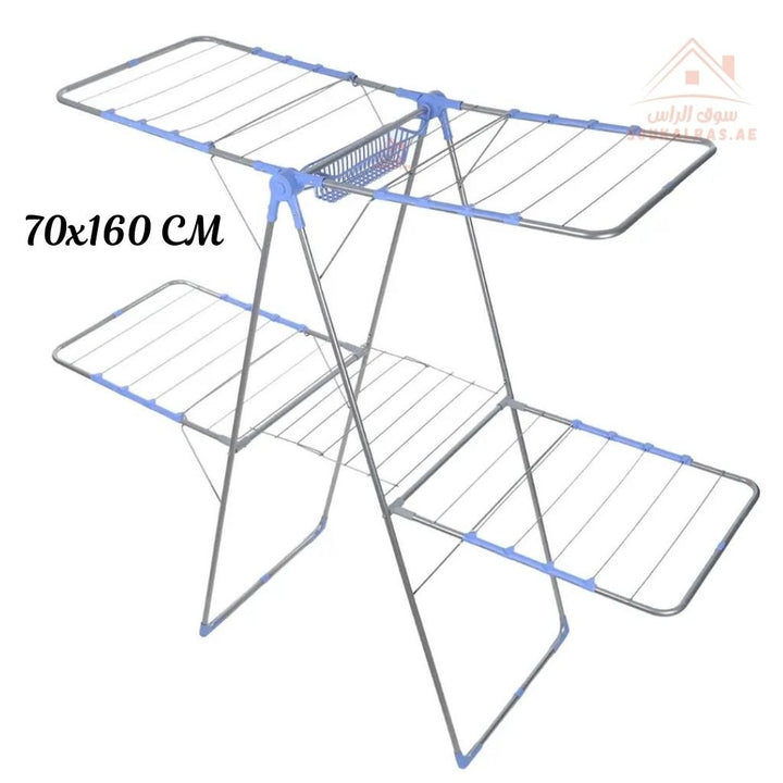 ANGELONIA 2 - Tier Laundry| Drying Rack Durable steel with rust - resistant coating| 70x160 CM | Foldable | Made in Turkey - Souk Al Ras