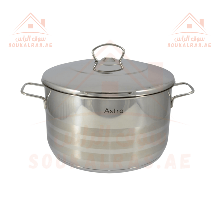 Astra Casserole |22x12cm - 4.5Liter |18/10 Stainless Steel | Premium Cookware| Made in Turkey - Souk Al RasPots & Pans