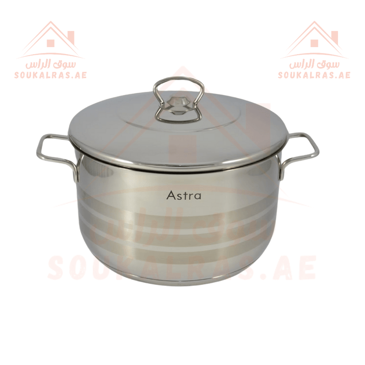 Astra Casserole |24x12cm - 6.3Liter |18/10 Stainless Steel | Premium Cookware| Made in Turkey - Souk Al RasPots & Pans