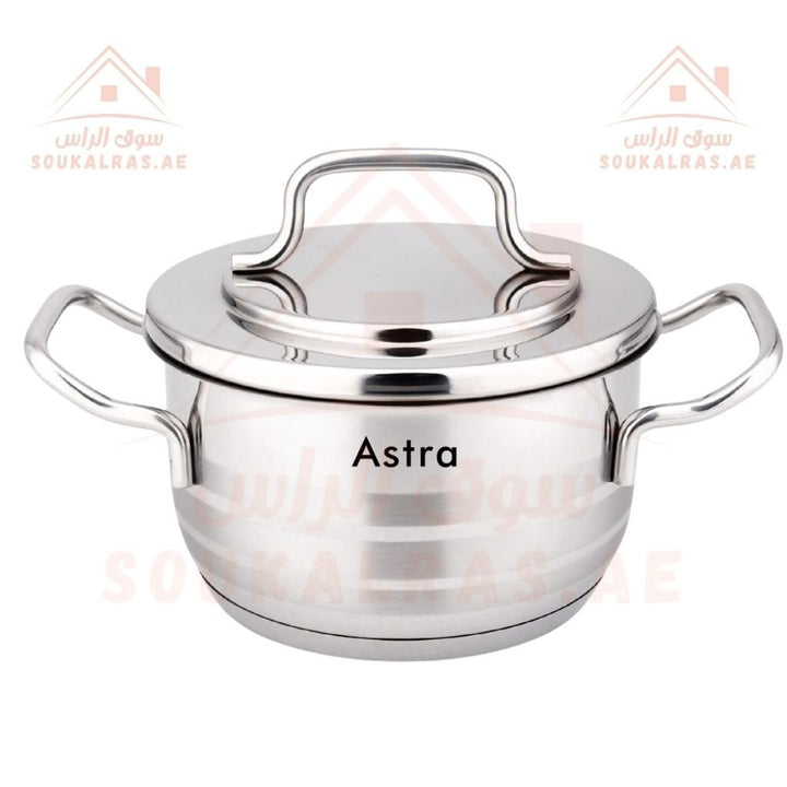 Astra Premium 9 - Piece Stainless Steel Cookware Set | 3 - Year Warranty | Premium 18/10 Stainless Steel | Made in Turkey - Souk Al Ras