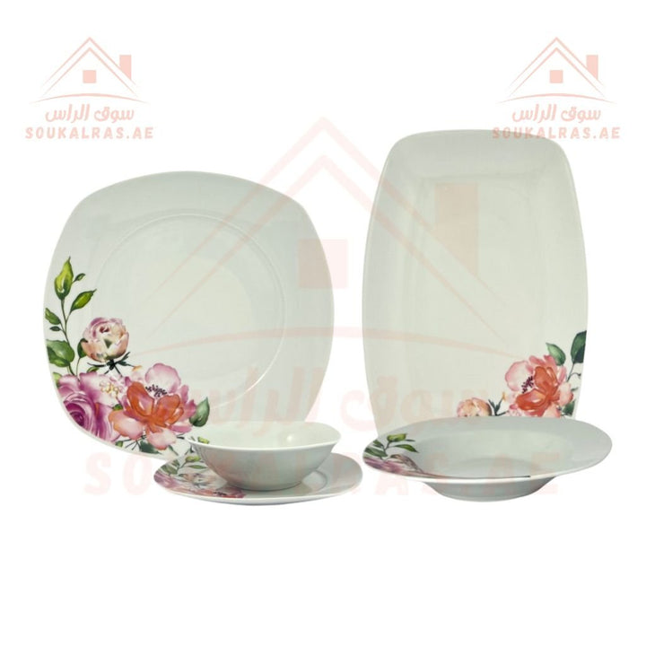 AVCI Home Maker 26 - Piece Dinner Set for 6 Persons | Elegant Floral Design | Premium Porcelain | Ideal for Family Meals & Elegant Gatherings - Souk Al Ras