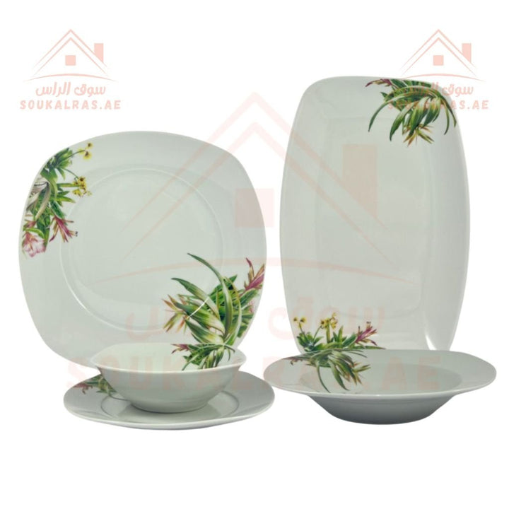 AVCI Home Maker 26 - Piece Dinner Set for 6 Persons | Elegant Floral Design | Premium Porcelain | Ideal for Family Meals & Elegant Gatherings - Souk Al Ras