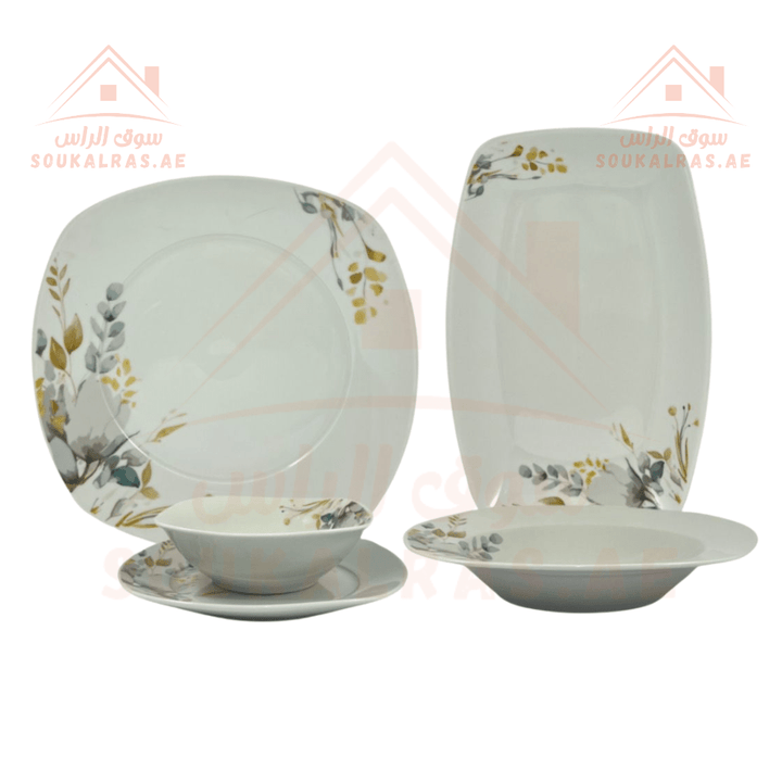 AVCI Home Maker 26 - Piece Dinner Set for 6 Persons | Elegant Floral Design | Premium Porcelain | Ideal for Family Meals & Elegant Gatherings - Souk Al Ras