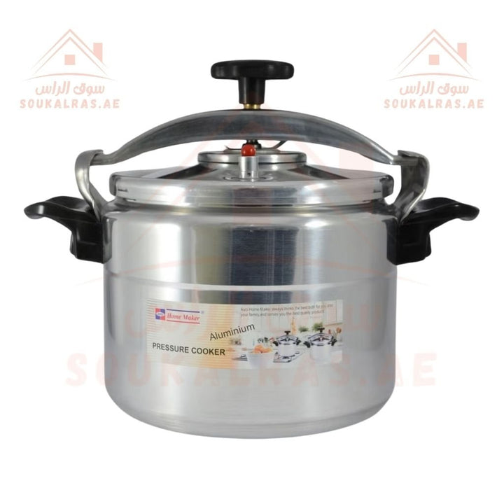 AVCI Home Maker Aluminium Pressure Cooker 10L Capacity | 26cm Durable & Safe Design for Fast Cooking - Souk Al Ras